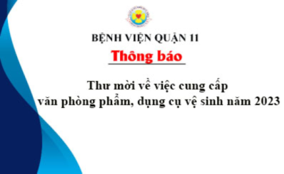 Thư mời về việc cung cấp văn phòng phẩm, dụng cụ vệ sinh năm 2023